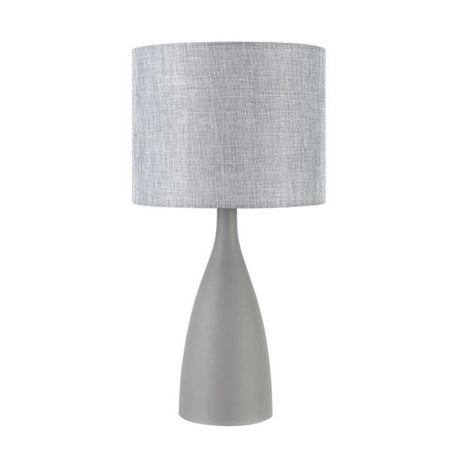 Globe Electric 251241 22 in. Faux Concrete Table Lamp, Gray Linen