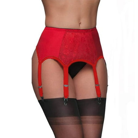 

Hhchenyulemon High Waist Garter Belt Mesh Suspender Belt 6 Straps Garter Belt