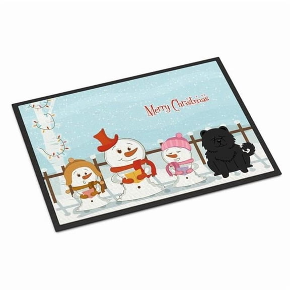 Carolines Treasures Merry Christmas Carolers Chow Chow Black Door Mat Indoor Rug or Outdoor Welcome Mat 24x36 Doormat