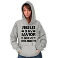 thumbnail image 4 of Jesus Is My Savior Not My Religion Unisex Plus Fleece Graphic Hoodie Brisco Brands 3X, 4 of 5