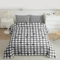 thumbnail image 2 of jejeloiu Cartoon Bowtie Bow Bedding Comforter Set,Cute Loves Pattern Twin Comforter Sets,White Black Grid Bedding Set For Girls Teens,Ultra Soft Home Decor Reversible,2 Pieces, 2 of 8