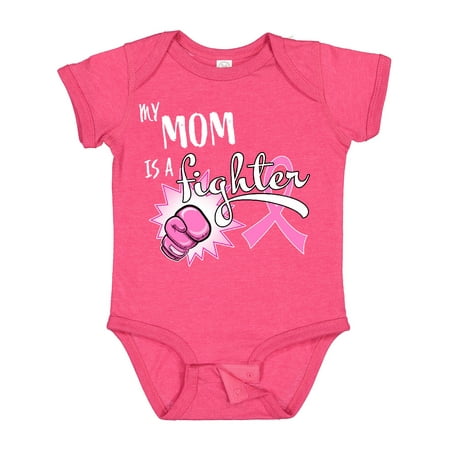 

Inktastic My Mom is a Fighter- Breast Cancer Awareness Gift Baby Boy or Baby Girl Bodysuit
