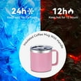 thumbnail image 4 of 12oz Stainless Steel Insulated Coffee Mug with Handle Double Wall Vacuum Travel Mug Tumbler Cup with Sliding Lid Pink, 4 of 8
