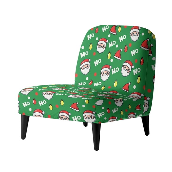 HELLHERO Santa Claus Pattern Stain Protection Armless Chair Slipcover with Non Slip, Dustproof Armless Chair Slipcovers