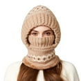 thumbnail image 3 of Women's Winter Balaclava, 3-in-1 Knit Scarf Hat with Plush Lining, Full Face Cover Beanie for Skiing, Snowboarding, Hiking and Outdoor Cold Weather Activities, 3 of 7