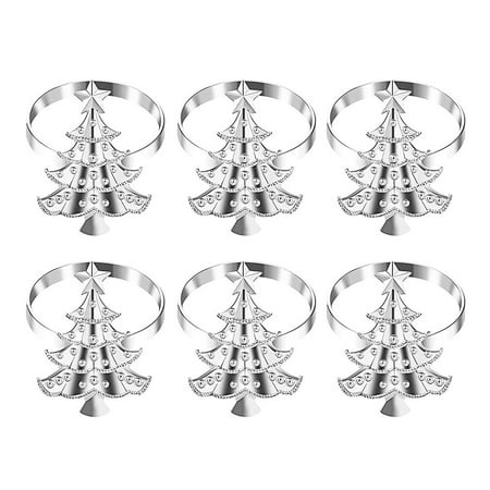 

IMSHIE 6 Pieces Christmas Tree Shape Napkin Ring Wedding Home Party Table Decor