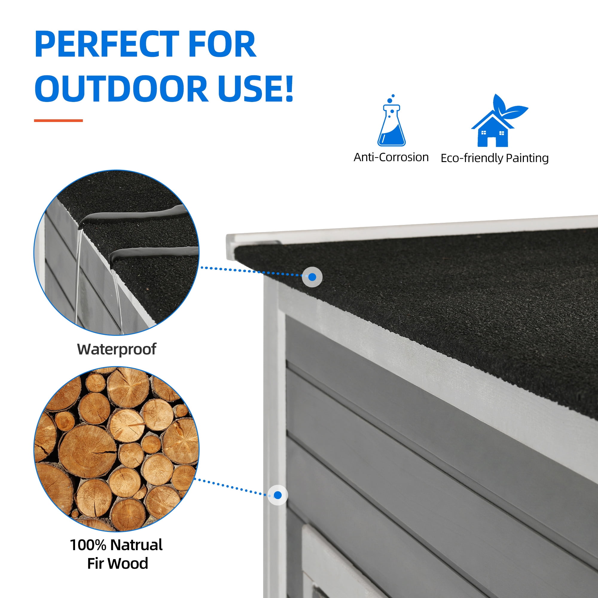 Uforic Cat House Outdoor, 77.9" Large Catio, Cat Enclosure with Weatherproof Roof, 3 Resting Boxes, 77.9 x 35.8 x 69.6 inch