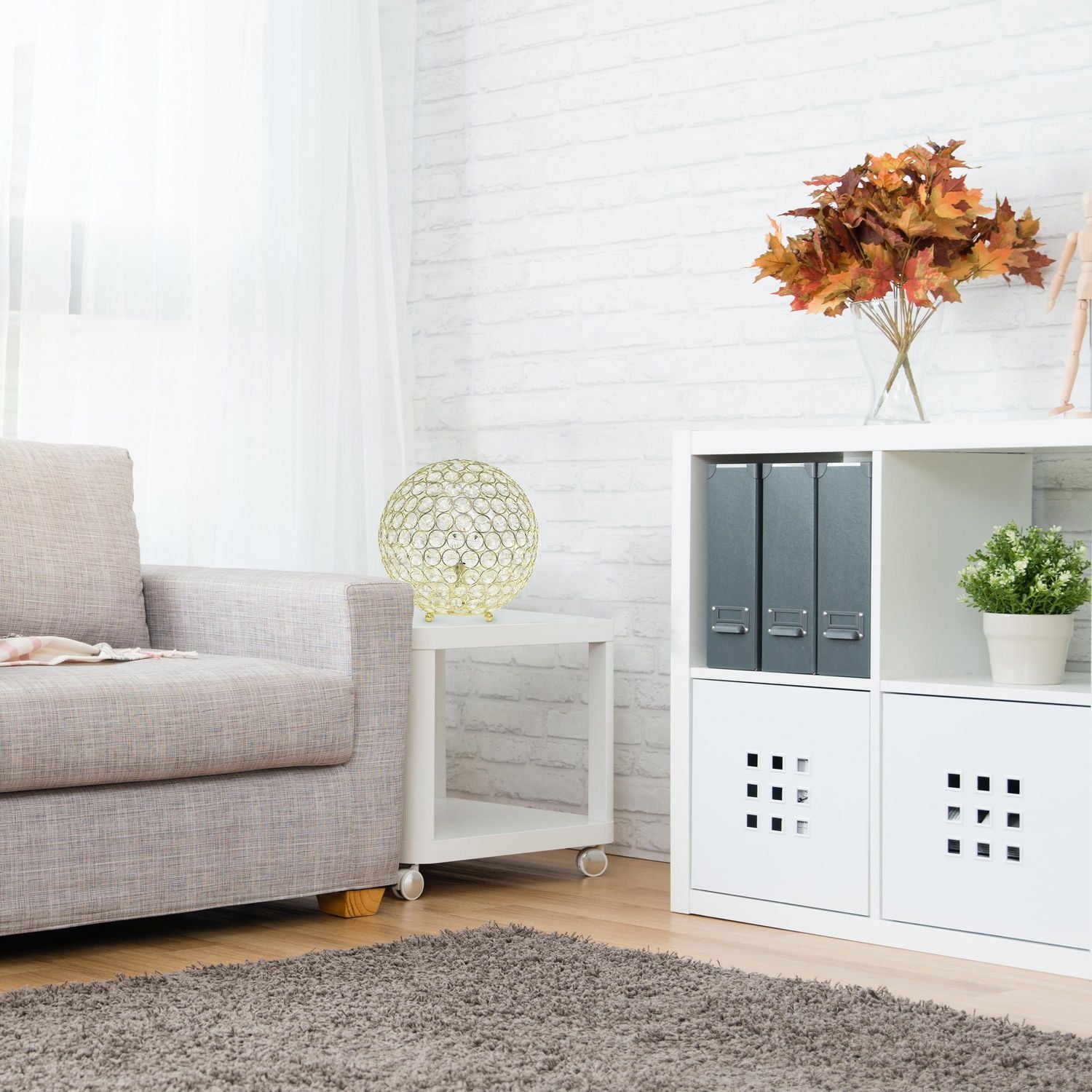 Elegant Designs Elipse 10 Inch Crystal Ball Sequin Table Lamp