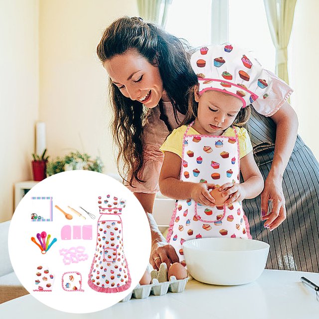 Juego De Cocina Y Horneado Para Niños Fiudx Disfraz De Cocina Delantal Sombrero