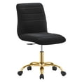thumbnail image 2 of Modway Ripple Armless Performance Velvet Office Chair in Gold Black, 2 of 9