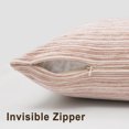 thumbnail image 3 of XWZO 20x20 inch Chenille Pillow Covers 2 Pieces Set, Square Fluffy Boho Striped Decorative Cushion Covers for Couch/Sofa/Bed, Pink-Striped (NO PILLOW INSERT), 3 of 8