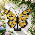 thumbnail image 4 of Solar LED Butterfly Metal Wall Art Decor, Outdoor Garden Fence Hanging Light with Flower-Shaped LEDs, Waterproof Solar Powered Wall Sculpture for Patio Yard, Gift for Mom Grandma Gardening Lovers, 4 of 6