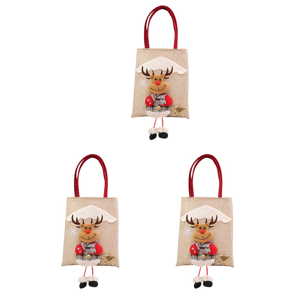9 by 8.6 Inches 8 Colors 32 Pieces Christmas Party Bags Large Snowman Non-Woven Reusable Grocery Tote Bags with Handles for Xmas Party Favors 