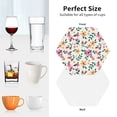 thumbnail image 6 of Rateoe Cute Flower Drawing Drink Coasters Set of 4 Leather Coasters Spill Protection for Table Desk,Durable and Non Slip Leather Coaster ,4 Inches Drink Mats-Hexagon, 6 of 6