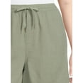 thumbnail image 3 of Terra & Sky Women's Plus Size Pull-On Drawstring Linen Shorts, 3 of 5