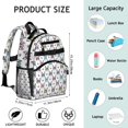 thumbnail image 6 of French Bulldog with Glasses White Backpack for School,Cute School Bag,Schoolbag with Adjustable Shoulder Straps & Padded Back,15.25"x11.5"x5.25", 6 of 6