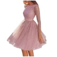 thumbnail image 2 of Lenago Robes Grande Taille pour Femmes 2023 Robe Croisée de Mariage Col Rond Élégante Soirée Dos Nu en Dentelle Robe d'Été Plage en Solde, 2 of 8