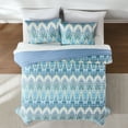 thumbnail image 3 of Lush Decor Ikat Drops Quilt 3 Piece Set King/ Cal King Teal - Blue Quilt - Colorful Bedding Set - Eclectic Design - Modern Boho Decor, 3 of 10