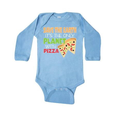 

Inktastic Save the Earth. Its the Only Planet with Pizza. Gift Baby Boy or Baby Girl Long Sleeve Bodysuit