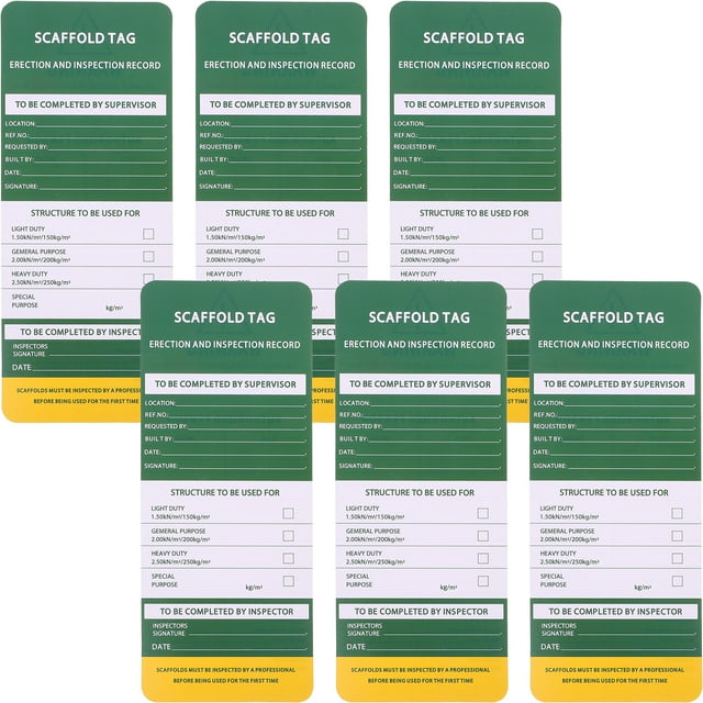 6 Pcs Étiquettes d'Échafaudage Étiquettes d'Inspection de Sécurité pour Chantiers Étiquettes d'Inspection d'Échafaudage Étiquettes d'Inspection Étiquettes Industrielles