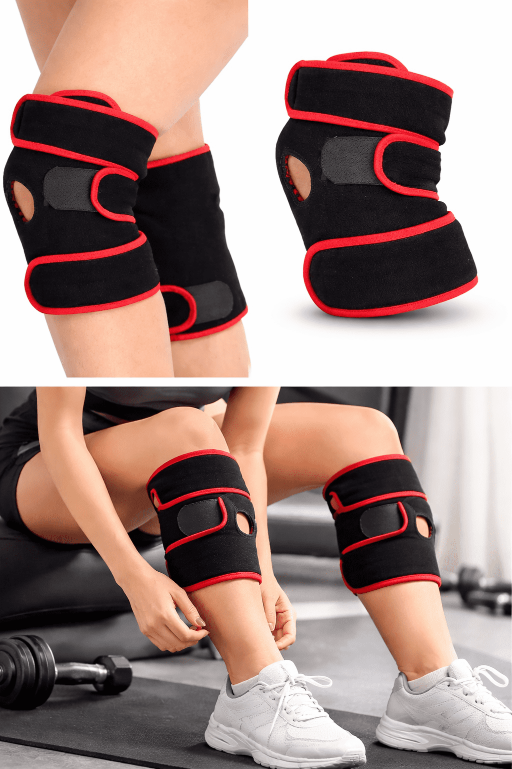 SPRINGBOK Knee Brace with Open Patella – Adjustable Compression Support for ACL, Meniscus Tear, Arthritis, Tendon Pain – Breathable Knee Stabilizer for Sports, Running, Injury Recovery – Black, 1 Pc