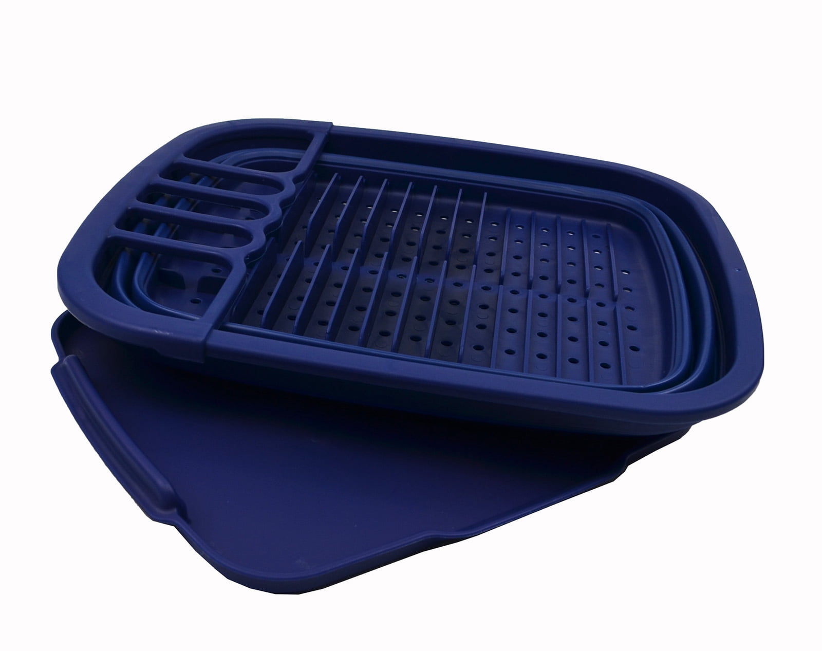 SAMMART 8L (2.11Gallons) Collapsible Dish Drainer with Drainer Board - Foldable Drying Rack Set - Portable Dinnerware Organizer - Space Saving Kitchen Storage Tray