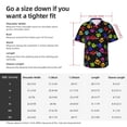 thumbnail image 3 of Colorful Dog Paw Prints Men'S 3d Print Casual Button Down Shirts, Novelty Hawaiian Short Sleeves S, 3 of 8