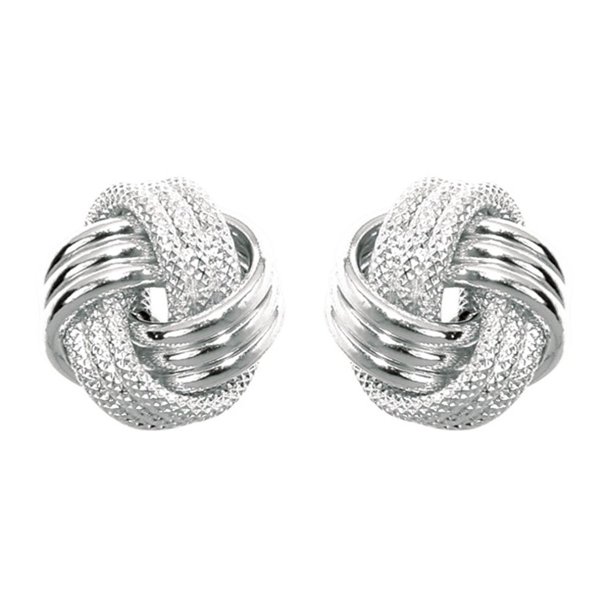 14k White Gold 9mm Love Knot Earrings Walmart Com