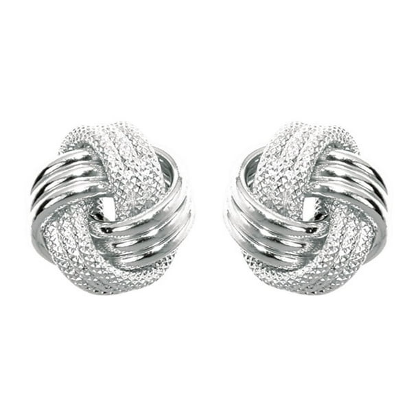14k White Gold 9mm Love Knot Earrings Walmart Com 14k White Gold 9mm Love Knot Earrings Walmart Com