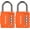 Orange, variant on PrimeCook Shop  2 Pack Combination Lock 4 Digit Outdoor Waterproof Padlock for School Gym Locker, Sports Locker, Fence, Toolbox, Gate, Case, Hasp Storage (Red)