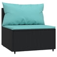 thumbnail image 3 of vidaXL 4 Piece Garden Lounge Set with Cushions Black Poly Rattan, 3 of 5