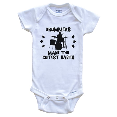 Drummers Make the Cutest Babies Funny Drums Baby Bodysuit 6-9 months white