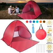 Moclever Portable Beach Tent, UV Protection Pop up Sun Shade Shelter Canopy for Outdoor Beach, Red