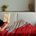 thumbnail image 3 of Rose Soft Flannel Fleece Blanket, Vibrant Red Rose Petals on Wood Planks Forming a Heart Shape Romance Love Passion, Cozy Plush for Indoor and Outdoor Use, 50" x 60", Vermilion Cocoa, by Ambesonne, 3 of 5