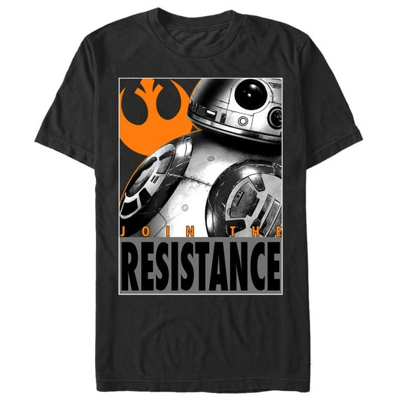 Men's Star Wars The Force Awakens BB-8 Resistance Graphic Tee Black 2X Large