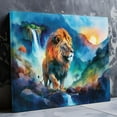 thumbnail image 4 of Lotusprinthandmade Lion Abstract Watercolor Illustration Canvas 1.5in 18" x 12", Artistic Lion Wall Art, Watercolor Lion Print, Abstract Lion Design, 4 of 5