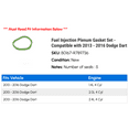 thumbnail image 2 of Fuel Injection Plenum Gasket Set - Compatible with 2013 - 2016 Dodge Dart 2014 2015, 2 of 2