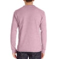 thumbnail image 3 of Henley Shirts for Men Casual Shirts Button Down Long Sleeve Solid Dress Shirt Beach Vacation Shirts Light pink XL, 3 of 3