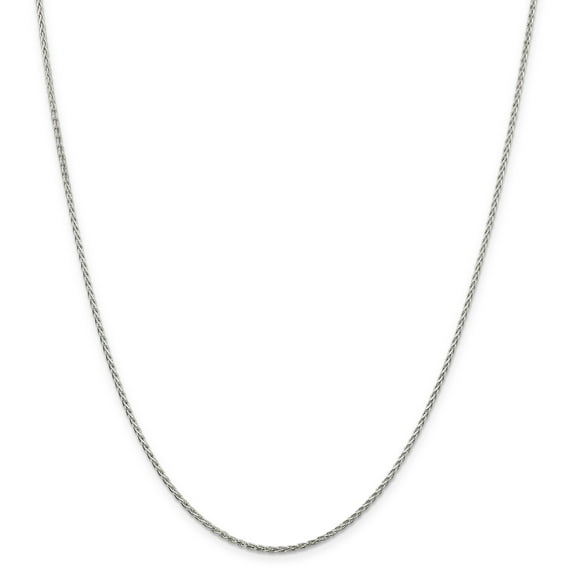 Primal Silver Sterling Silver Rhodium-plated 1.5mm Diamond-cut Spiga Wheat Chain