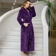thumbnail image 1 of Bata de baño de otoño e invierno, camisón alargado y grueso para mujer, pijama de franela para hombre, bata de baño de terciopelo cálida para el hogar, 1 of 6