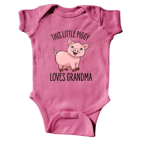 

Inktastic This Little Piggy Loves Grandma- cute Gift Baby Boy or Baby Girl Bodysuit