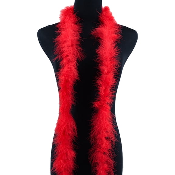 Zhuge 1Pcs 2 Yards Red Fluffy Feather Scarf, DIY Crafts & Sewing Trim for Wedding, Party, Christmas & Home Decor