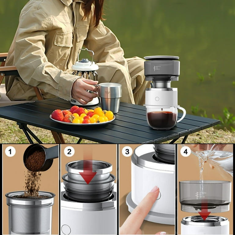 CIVG Coffee Brewer Kit Mini Portable Coffee Grinder Smart Automatic Drip  Coffee Pot Hand Brewing Coffee Machine for Kitchen Travel Camping