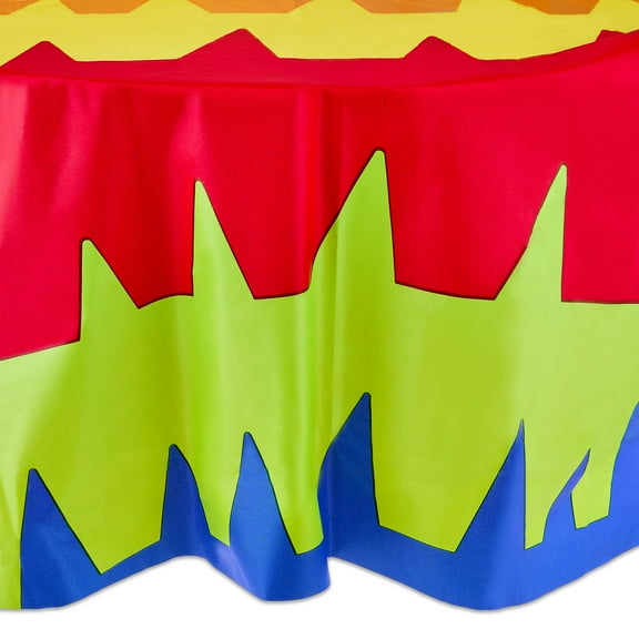 Round 84" Fiesta Multicolor Stripe Plastic Table Cover, by Way To Celebrate