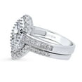 thumbnail image 3 of BERRICLE Sterling Silver Halo Wedding Engagement Rings Marquise Cut Cubic Zirconia CZ Wishbone Ring Set for Women, Rhodium Plated Size 6.5, 3 of 17