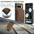 thumbnail image 4 of TECH CIRCLE Detachable Zipper Wallet Case for Google Pixel 9 Pro XL,Removable Magnetic Card Pocket Bag 2 in 1 Shockproof Rubber Kickstand Cover for Google Pixel 9 Pro XL 6.8" 2024,Brown, 4 of 7