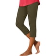 thumbnail image 2 of Zulora Women's High Waisted Capris Yoga Pants Stretch Slim Fit Solid Color Cropped Leggings with Elastic Waistband for Summer Workout, 2 of 7