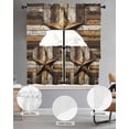 thumbnail image 5 of Retro Star Swag Valance and Tier Curtains Set Country Shabby Texas Stars Mottled Old Wood Grain Kitchen Curtains 3 Piece Set Rod Pocket Panels for Bedroom Cafe Swag Valances and 24 inches Tiers, 5 of 6