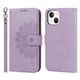 thumbnail image 2 of Dteck Case For iPhone 13,360 Protection Shockproof Magnetic Flip PU Leather Wallet with Wrist Strap Stand Cover.For iPhone 13,Purple, 2 of 7