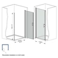 thumbnail image 6 of 28"W x 72" Pivot Shower Door,Half Frame Shower Door,1/4" Transparent Glass,Matte Black Aluminum Frame, 6 of 8